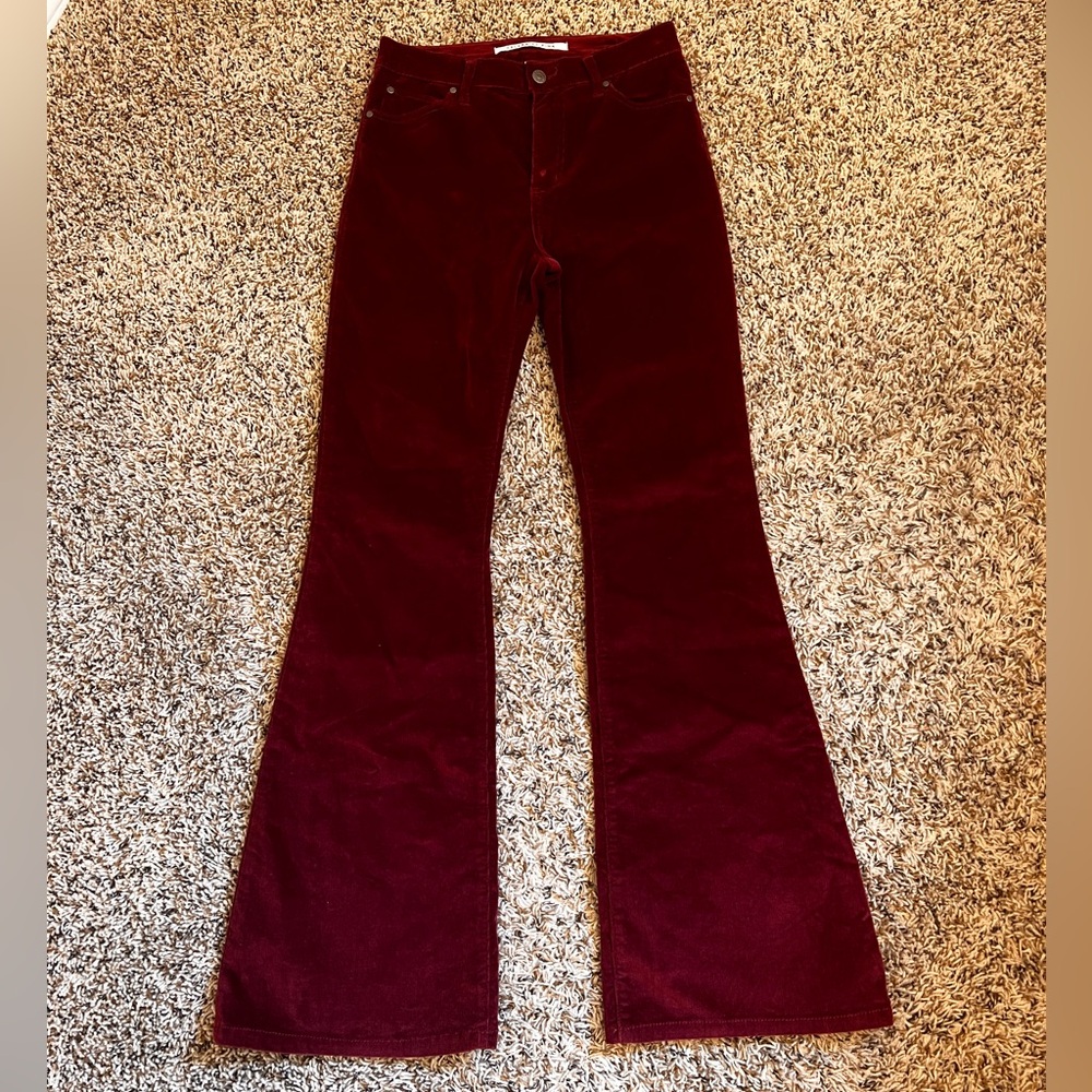 Burgundy Flare Corduroy Pants
